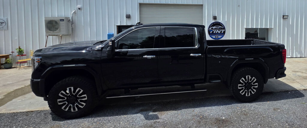 Black truck with window tint