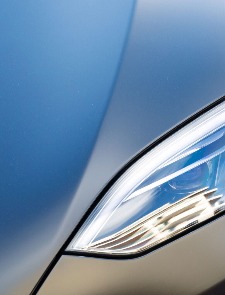 Clear film protecting a vehicle's front end