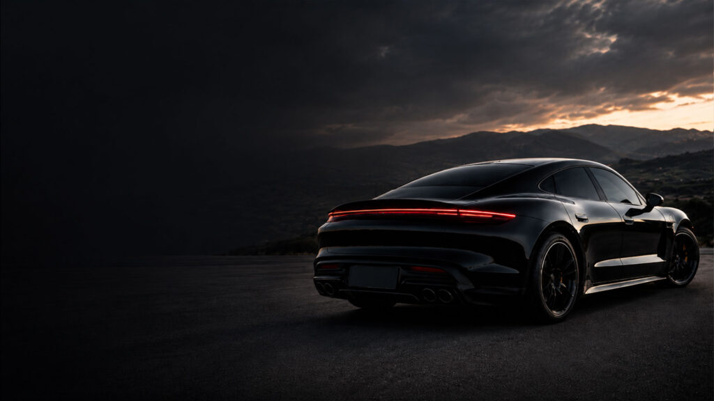 Dark sports car with Llumar window tint