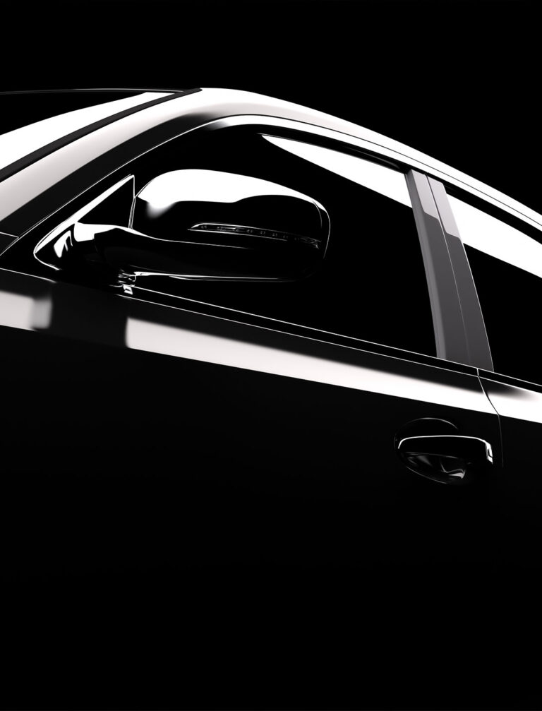 Close-up of dark tinted car windows